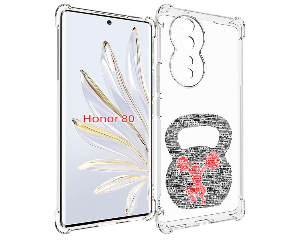 

Чехол MyPads бодибилдинг гиря из слов для Honor 80, Прозрачный, Tocco