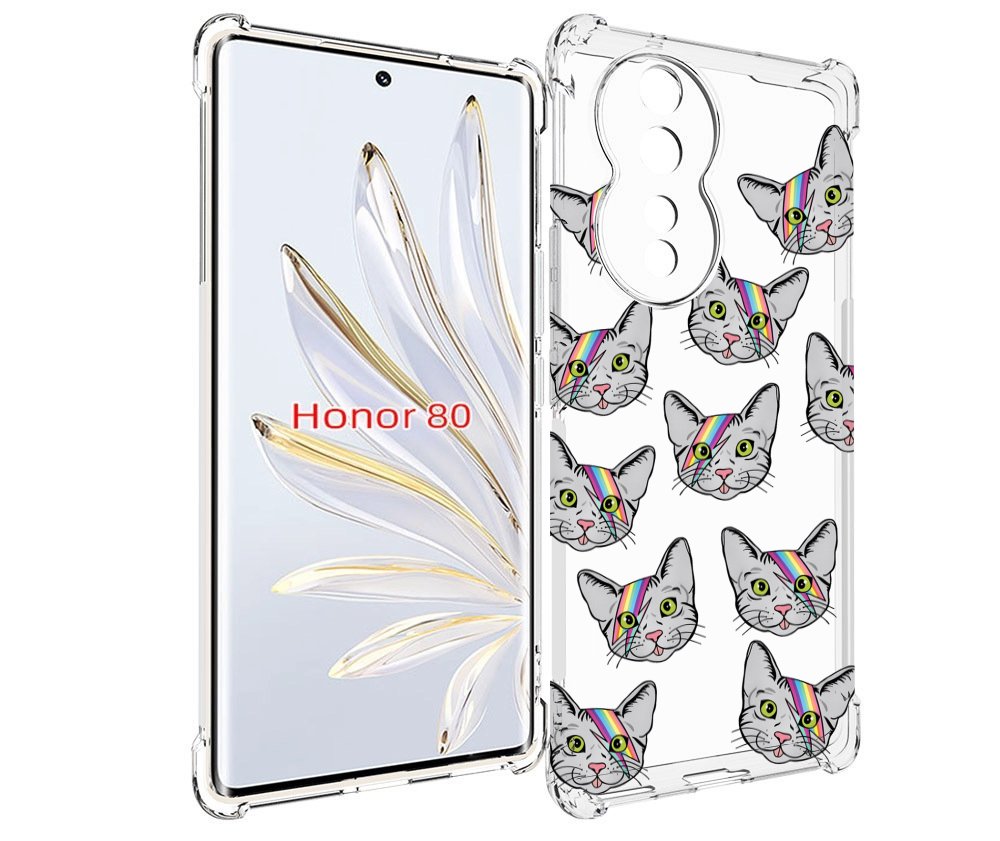 

Чехол MyPads кот-с-молнией-на-лбу для Honor 80, Прозрачный, Tocco
