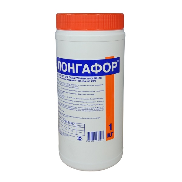 

Лонгафор, для обеззараживания воды табл. 20 г 12