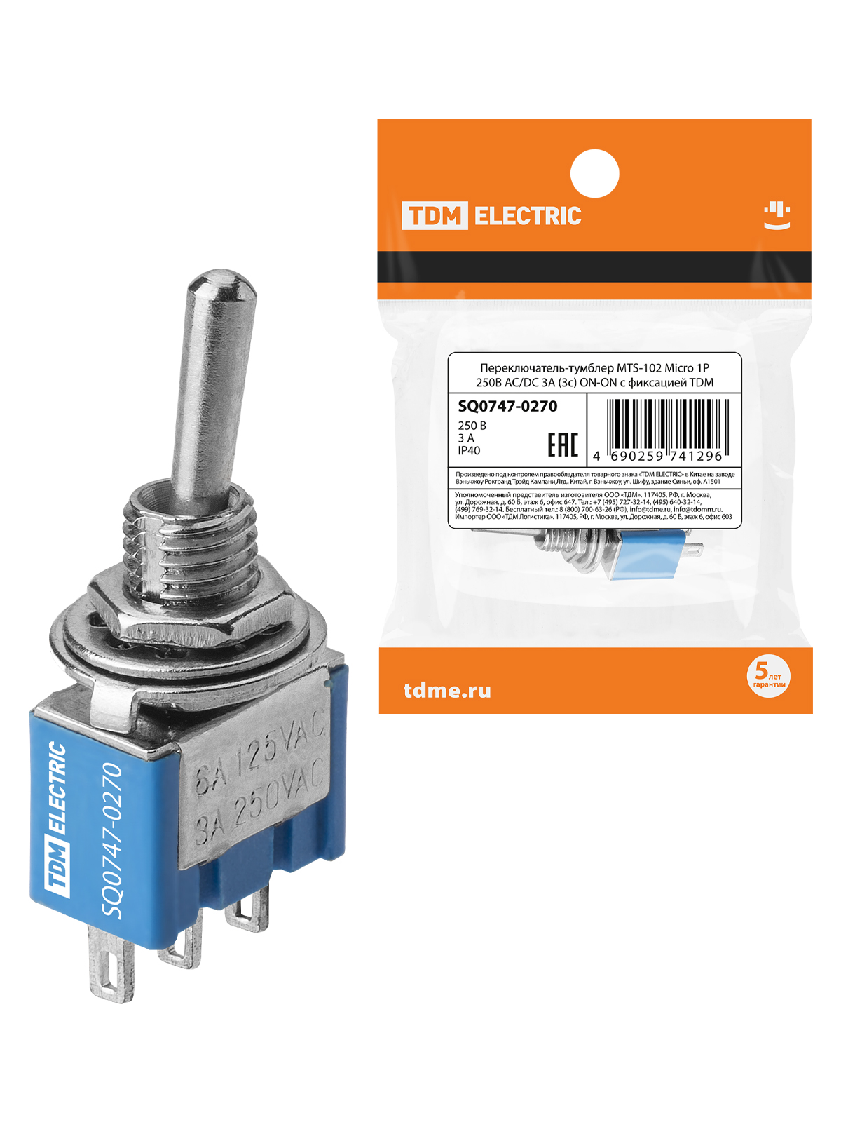 фото Переключатель-тумблер tdm sq0747-0270 tdm electric