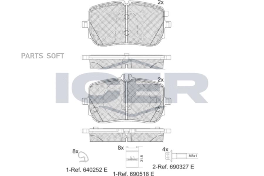 

Тормозные колодки ICER дисковые 182351