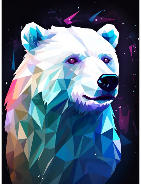 

Алмазная мозаика на подрамнике Белый медведь, 50x40 см, 48 цветов, 80788, ПРА-635