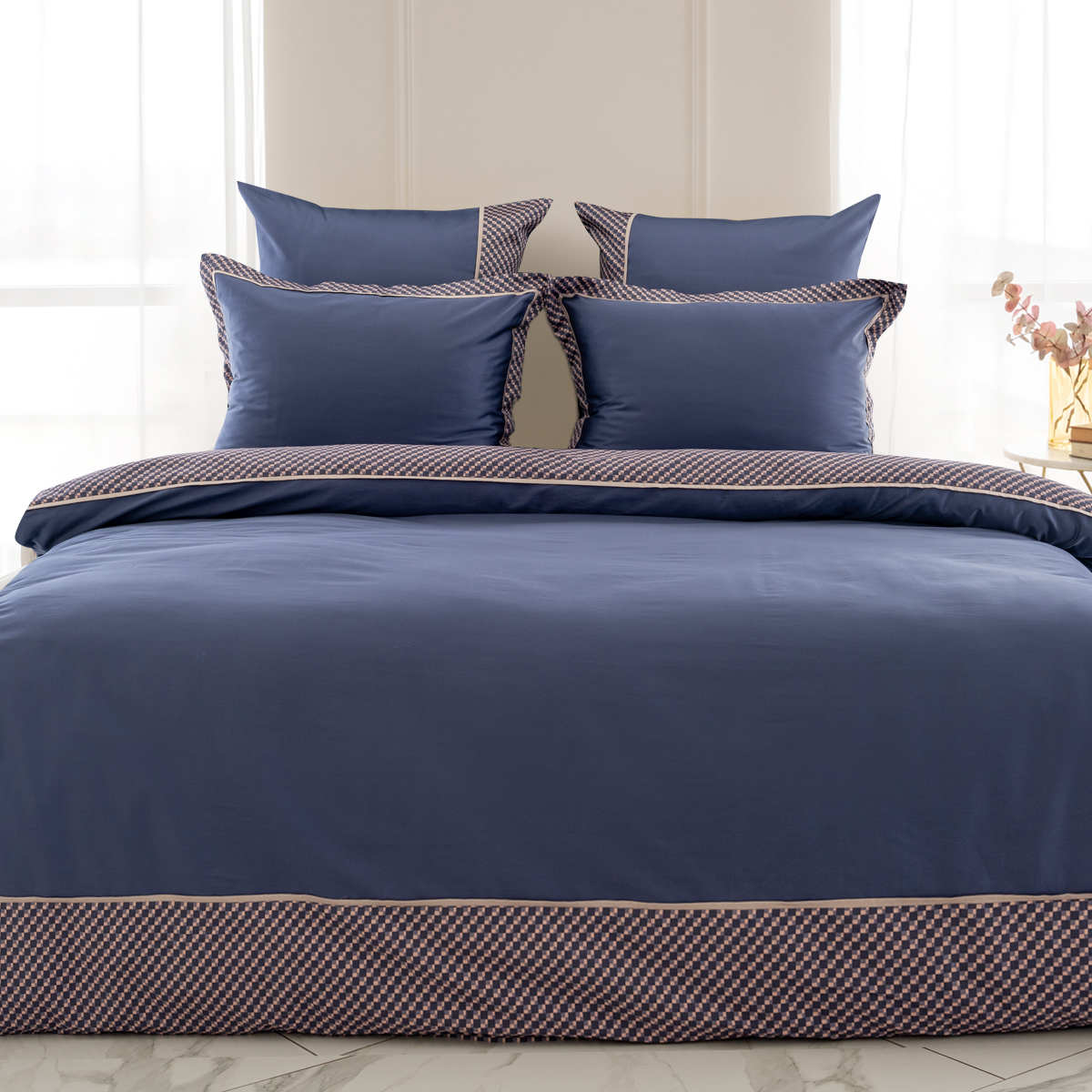 фото La prima постельное бельё мако-сатин синий топаз mystic, размер 1.5 спальный (145x215см)