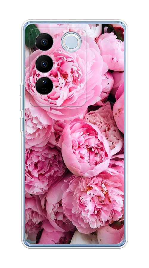 

Чехол на Vivo V27/V27 Pro "Розовые пионы", Бежевый;розовый, 268450-2
