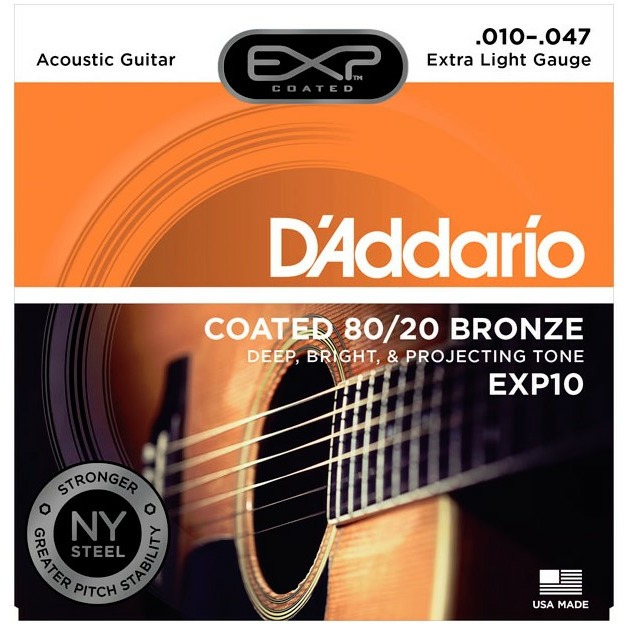 фото Струны для акустической гитары daddario exp10 d'addario