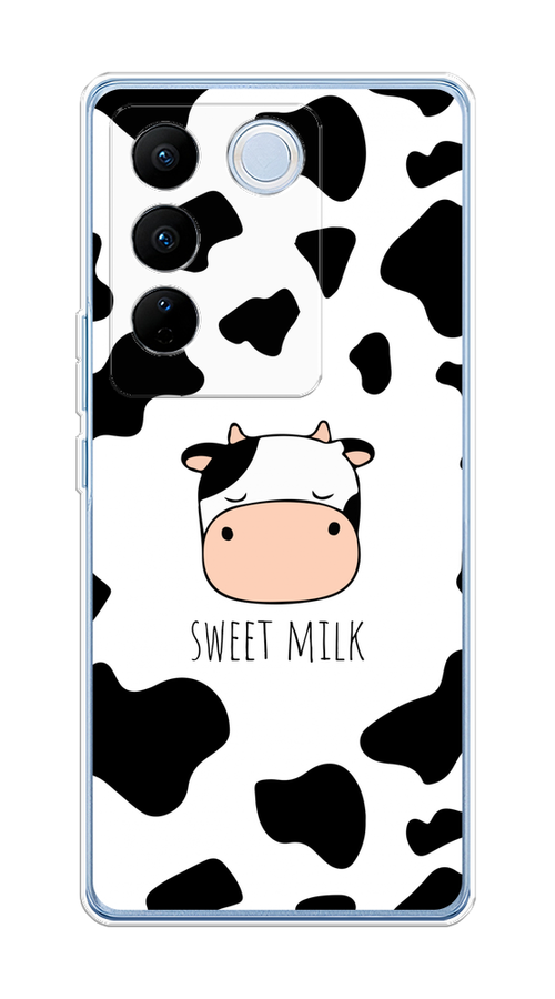 

Чехол на Vivo V27/V27 Pro "Sweet milk", Розовый;белый;черный, 268450-1