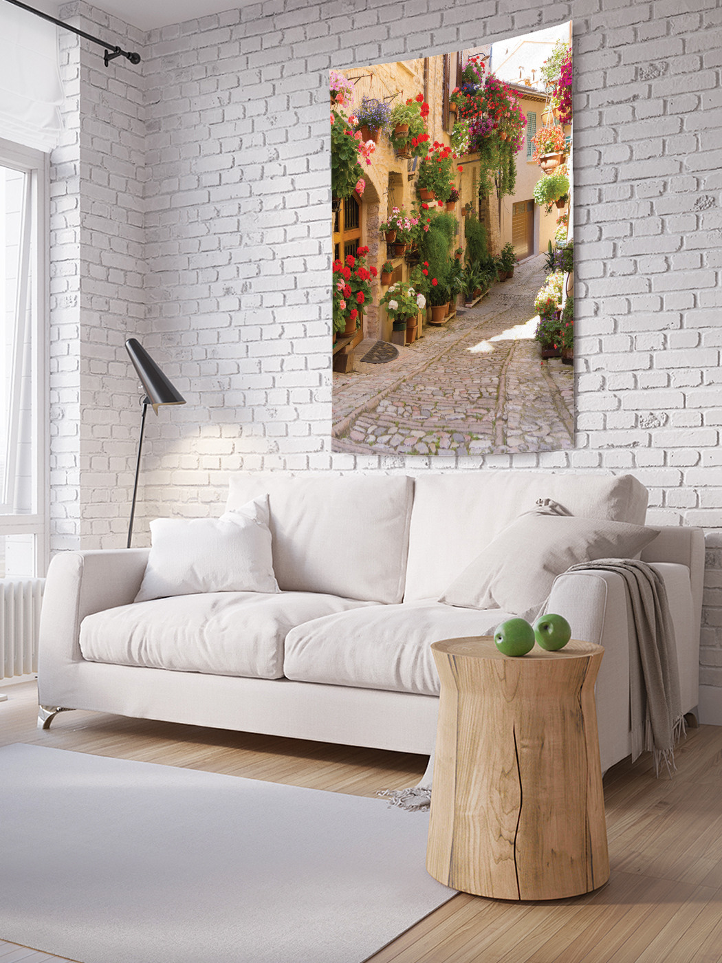 

Вертикальное фотопанно на стену JoyArty Улица с цветочными горшками 150x200 см, Улица с цветочными горшками