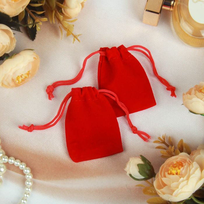 Мешочек бархатный Классика 75 цвет красный50 шт 1144₽