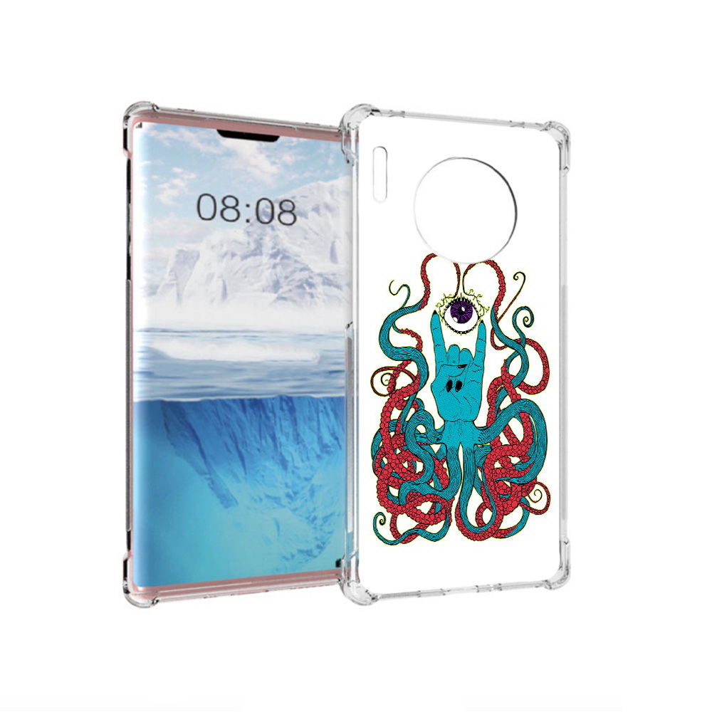 

Чехол MyPads Tocco для Huawei Mate 30 Pro осьминог-рука абстракция, Прозрачный, Tocco