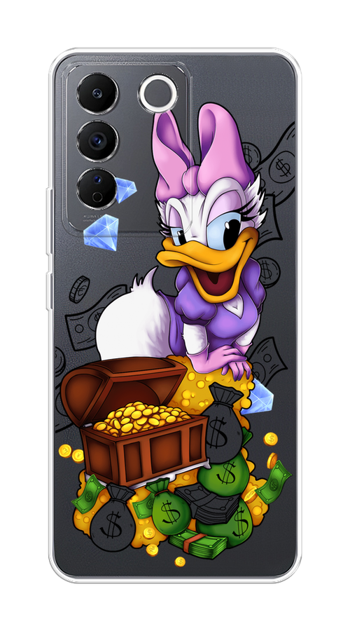 

Чехол на Vivo V27e "Rich Daisy Duck", Коричневый;белый;фиолетовый, 268350-6