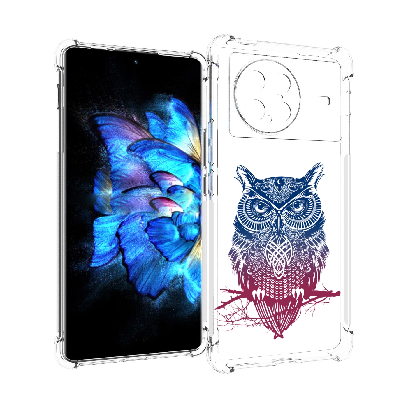 

Чехол MyPads хиппи сова для Vivo X Note 5G, Прозрачный, Tocco