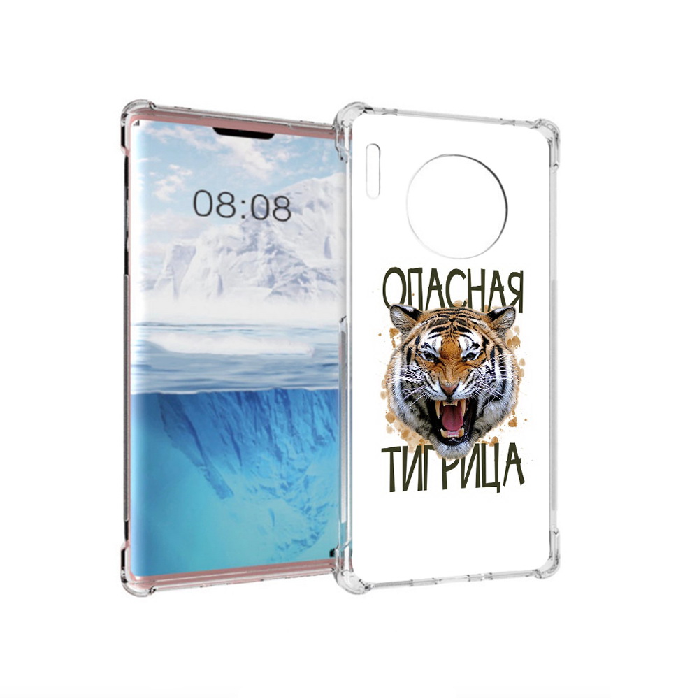

Чехол MyPads Tocco для Huawei Mate 30 Pro опасная тигрица, Прозрачный, Tocco