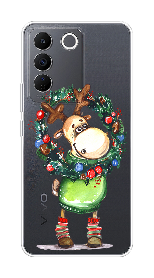 

Чехол на Vivo V27e "Олень с новогодним венком", 268350-4