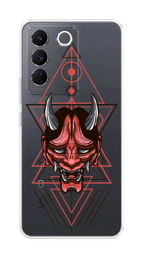 

Чехол на Vivo V27e "Hanya Oni mask", Серый;красный;черный, 268350-4