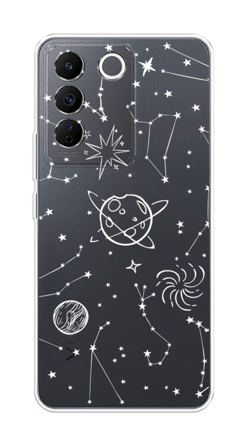 

Чехол на Vivo V27e "Планеты в космосе", Белый, 268350-2