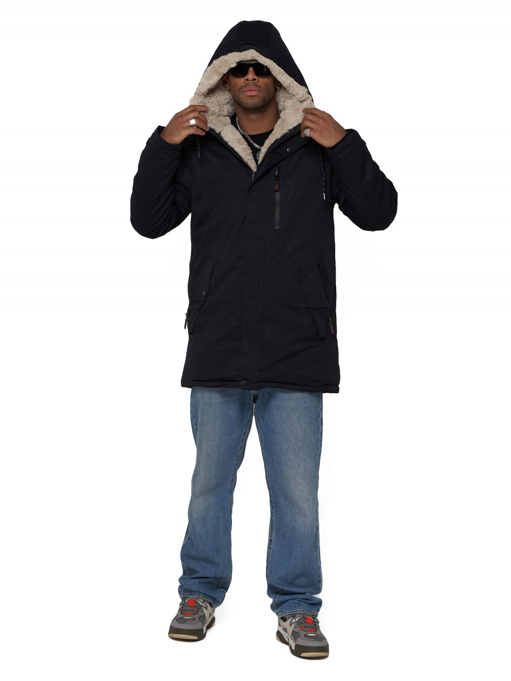 

Парка мужская NoBrand AD93601 черная XXL, AD93601