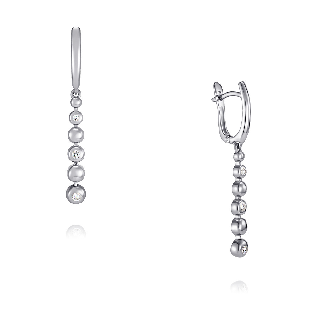 

Серьги подвески из белого золота с бриллиантом ADAMAS 24039802/01-А51Д-41, 24039802/01-А51Д-41