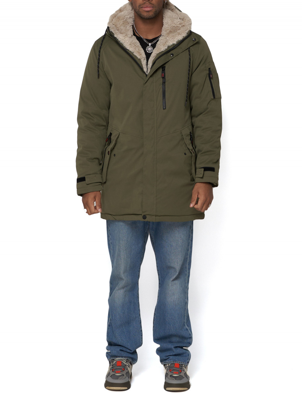 

Парка мужская NoBrand AD93601 хаки XXL, AD93601