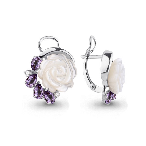 

Серьги из серебра с аметистом Aquamarine 4470604_925_р, 4470604_925_р