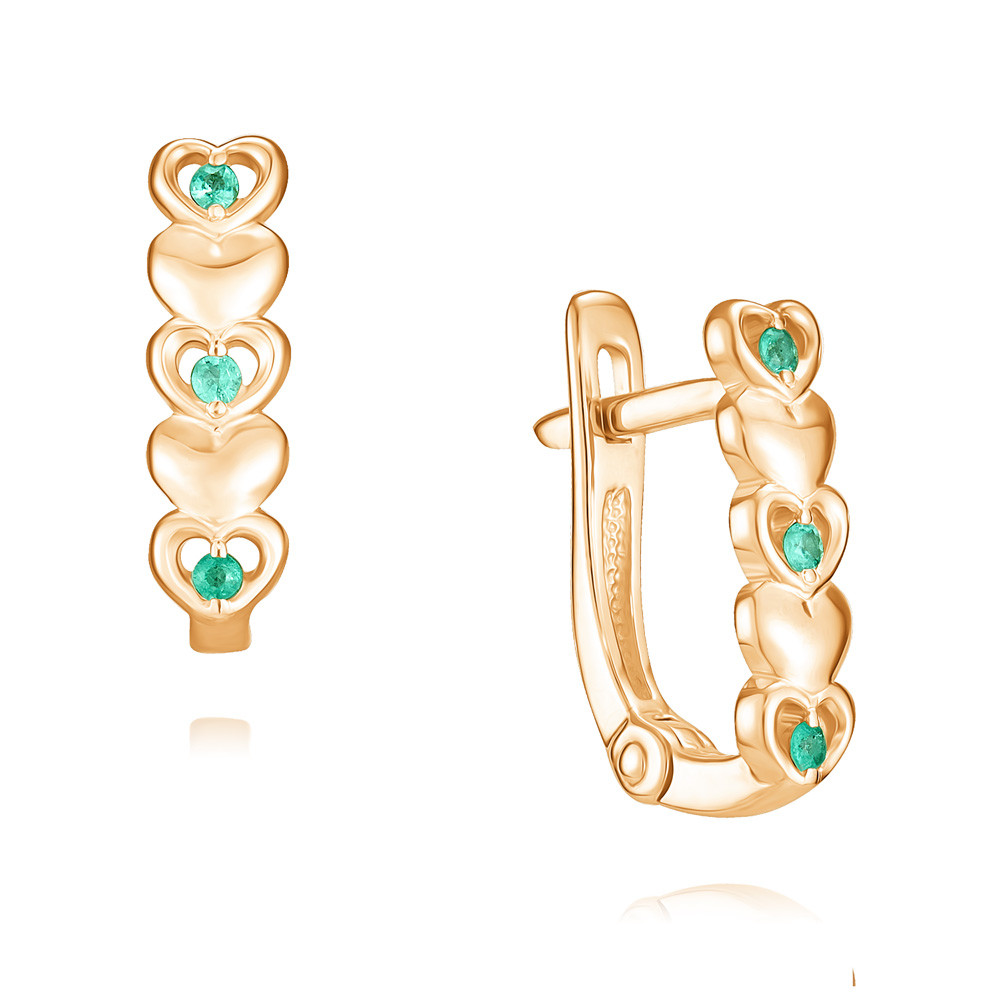 

Серьги из красного золота с изумрудом ADAMAS 24040307/01-А50-543, 24040307/01-А50-543