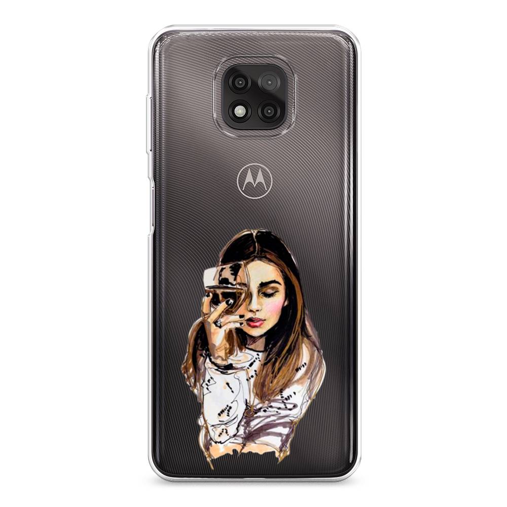 

Чехол Awog на Motorola Moto G Power 2021 "Девушка с бокалом", Разноцветный, 242750-7