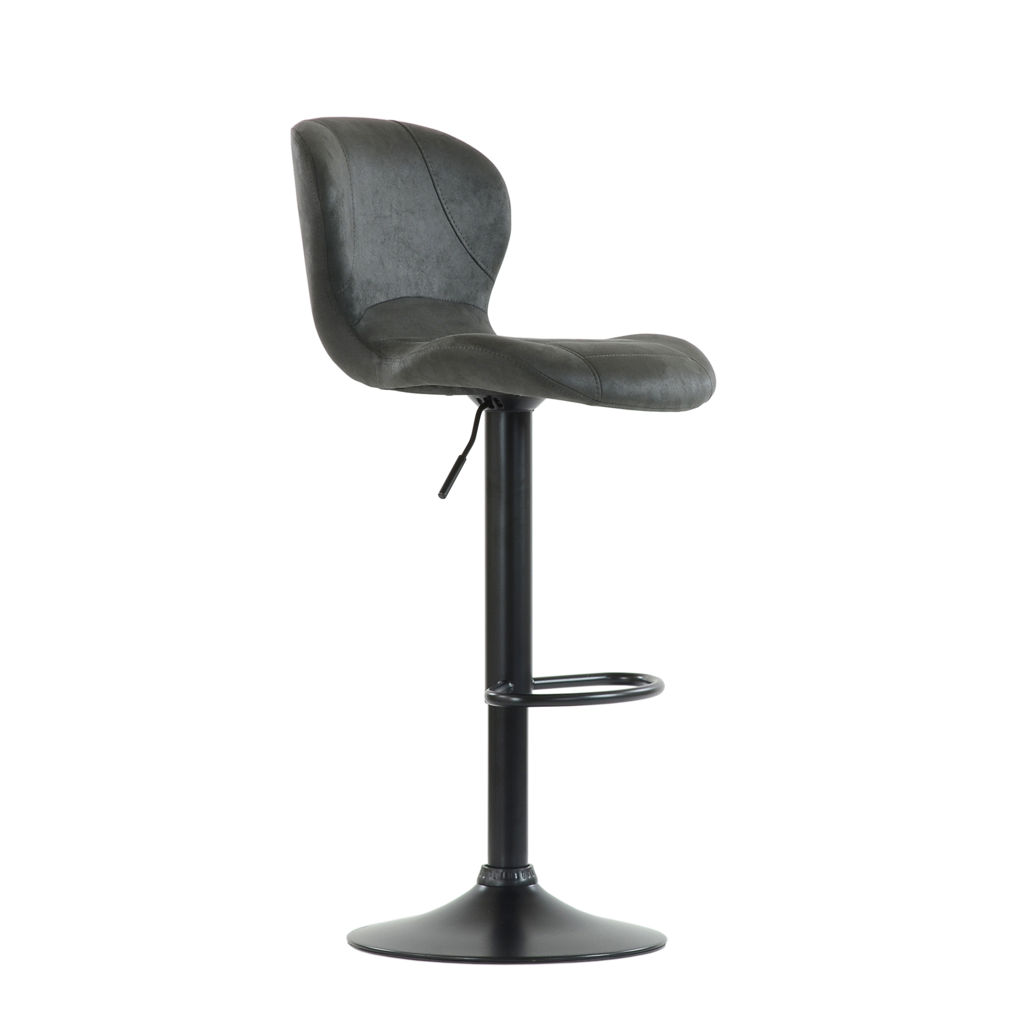 Барный стул Barneo N-86 Time мебельная ткань серый винтаж, черное основание