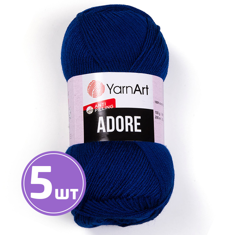 

Пряжа YarnArt Adore Адоре 350 темно-васильковый 5 шт по 100 г, Синий