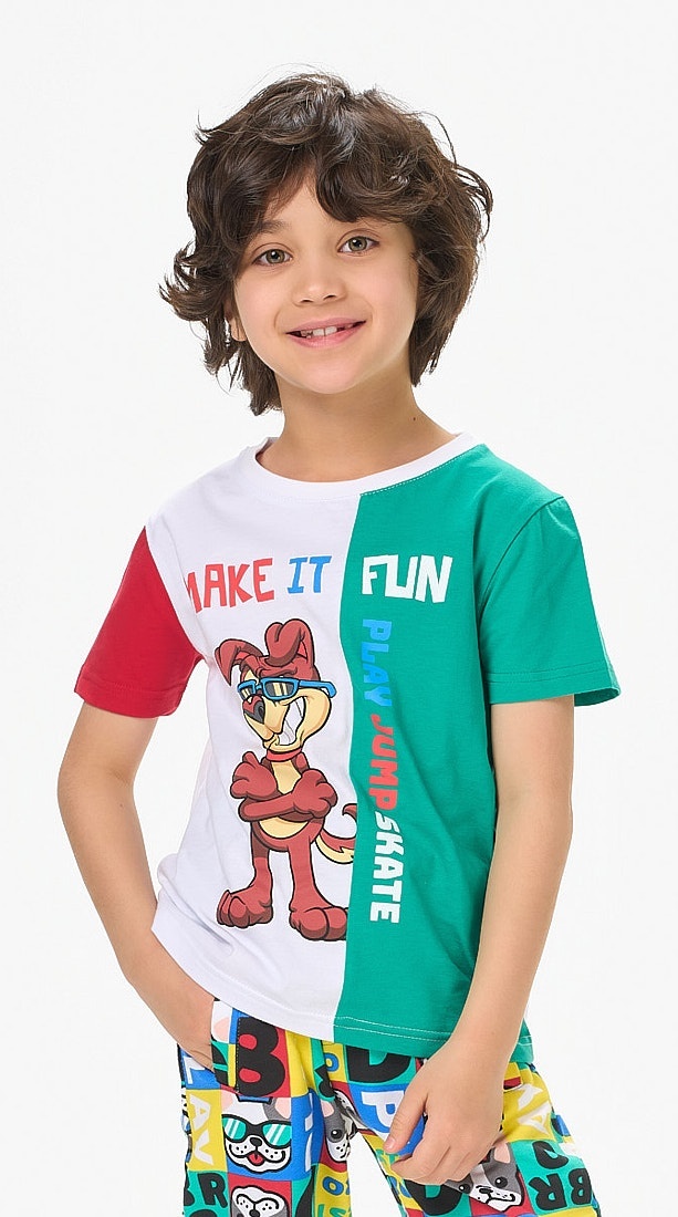 

Футболка детская Kari Kids SS24C53600521, белый, зеленый, красный, 98, SS24C53600521