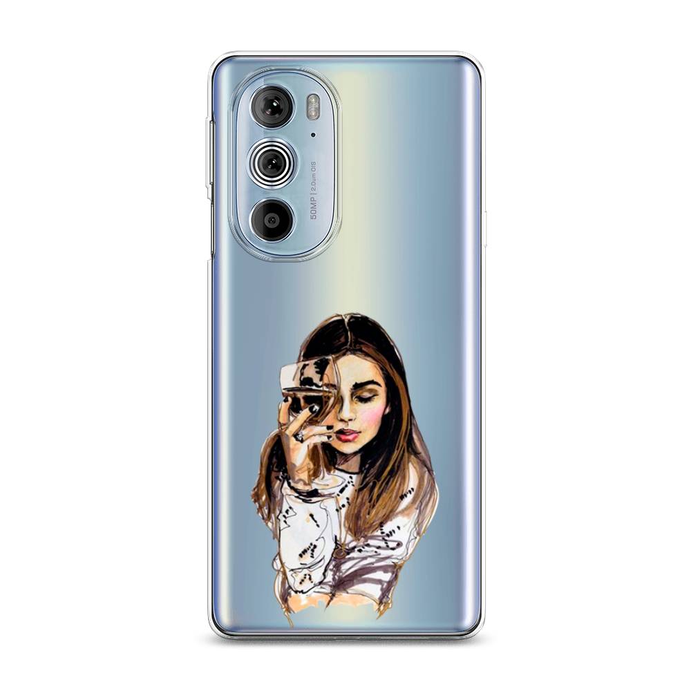 

Чехол Awog на Motorola Edge 30 Pro "Девушка с бокалом", Разноцветный, 243350-7