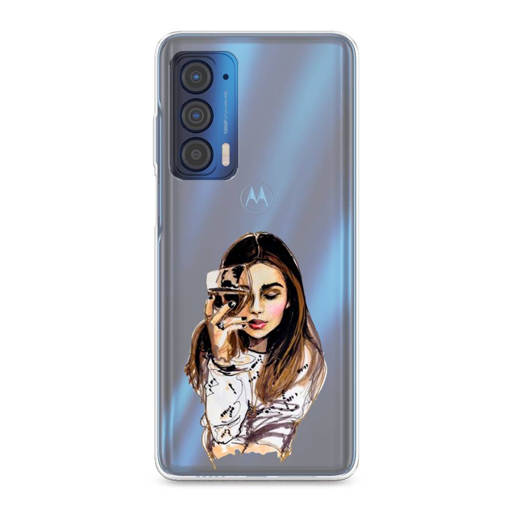 

Чехол Awog на Motorola Edge (2021) "Девушка с бокалом", Разноцветный, 242950-7