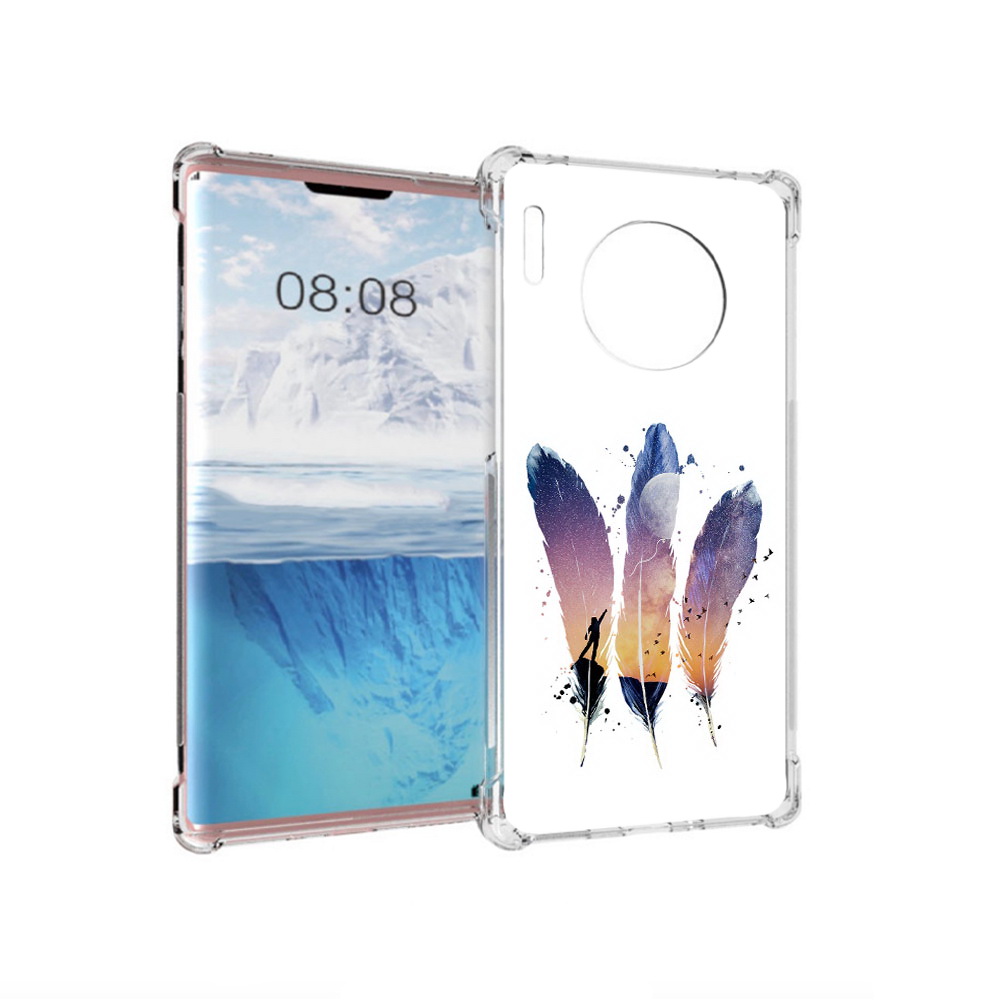 

Чехол MyPads Tocco для Huawei Mate 30 Pro небесные перья, Прозрачный, Tocco