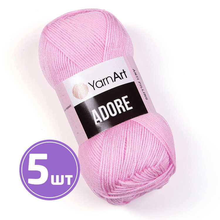 

Пряжа YarnArt Adore 338 камея розовая 5 шт по 100 г, Розовый