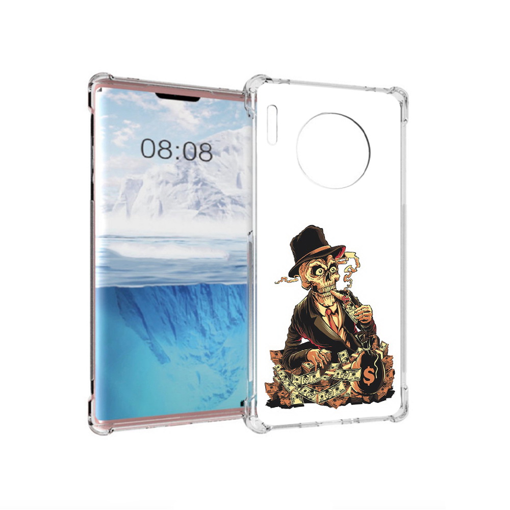 

Чехол MyPads Tocco для Huawei Mate 30 Pro нарисованный череп с сигаретой, Прозрачный, Tocco