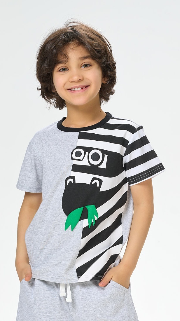 

Футболка детская Kari Kids SS24C63201024, светло-серый, 116, SS24C63201024