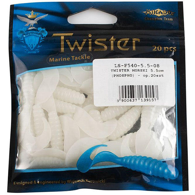 

Силиконовая приманка Mikado Twister 75 мм, 08, 5 шт., Белый, Twister