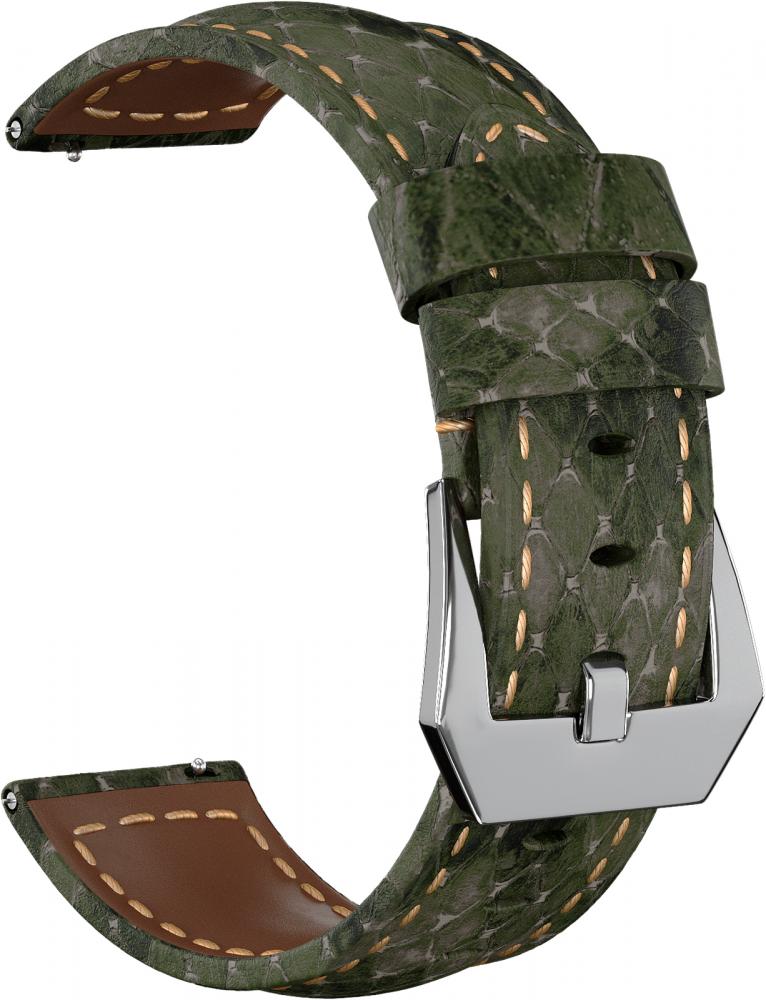 

Ремешок из змеиной кожи GSMIN Suede 22 для Polar Vantage M (Зеленый)