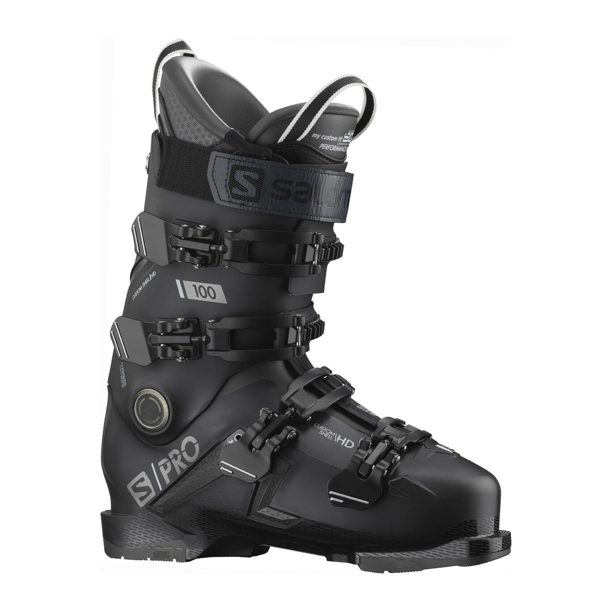 фото Горнолыжные ботинки salomon s/pro 100, black/belluga/dark silver metallics, 25-25,5 см