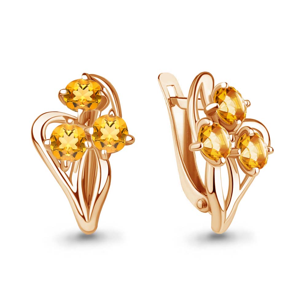 

Серьги из серебра с цитрином Aquamarine 4411306_925_з, 4411306_925_з