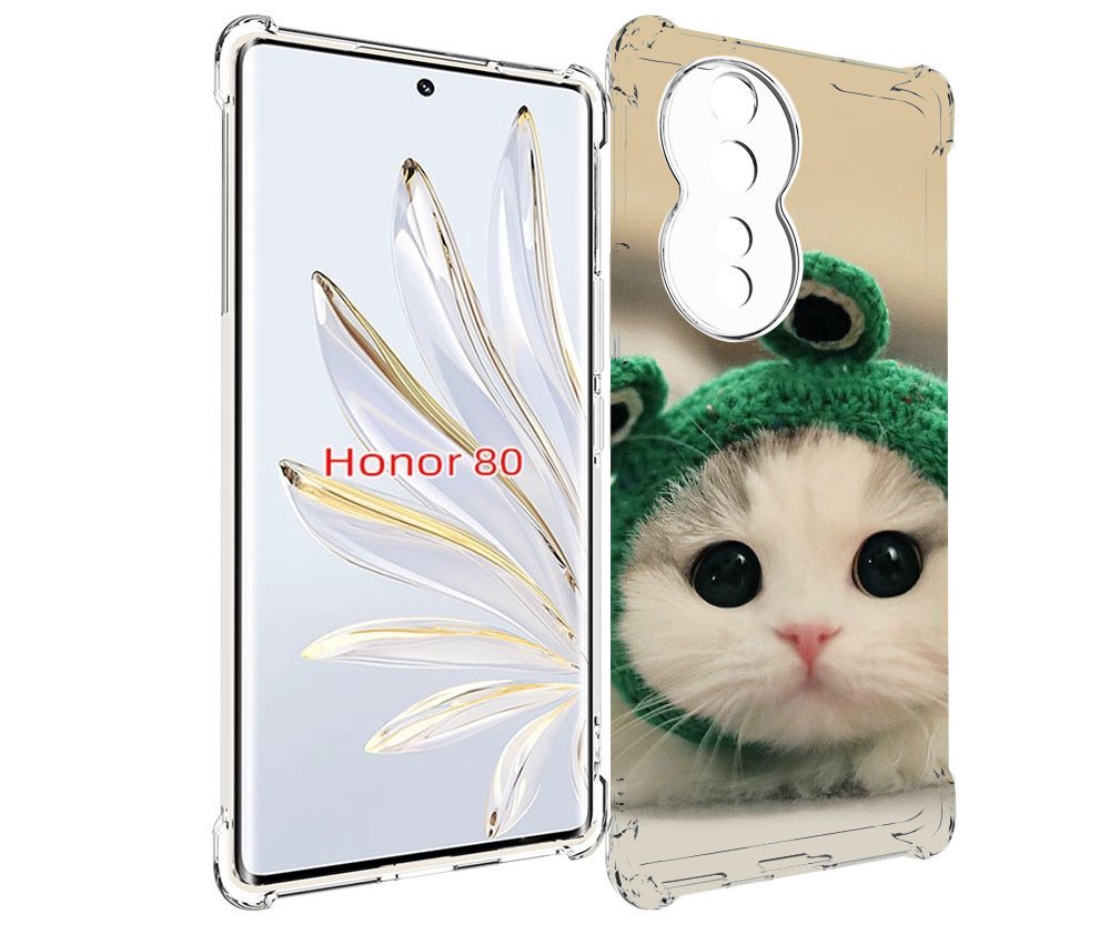 

Чехол MyPads кот-лягушка детский для Honor 80, Прозрачный, Tocco