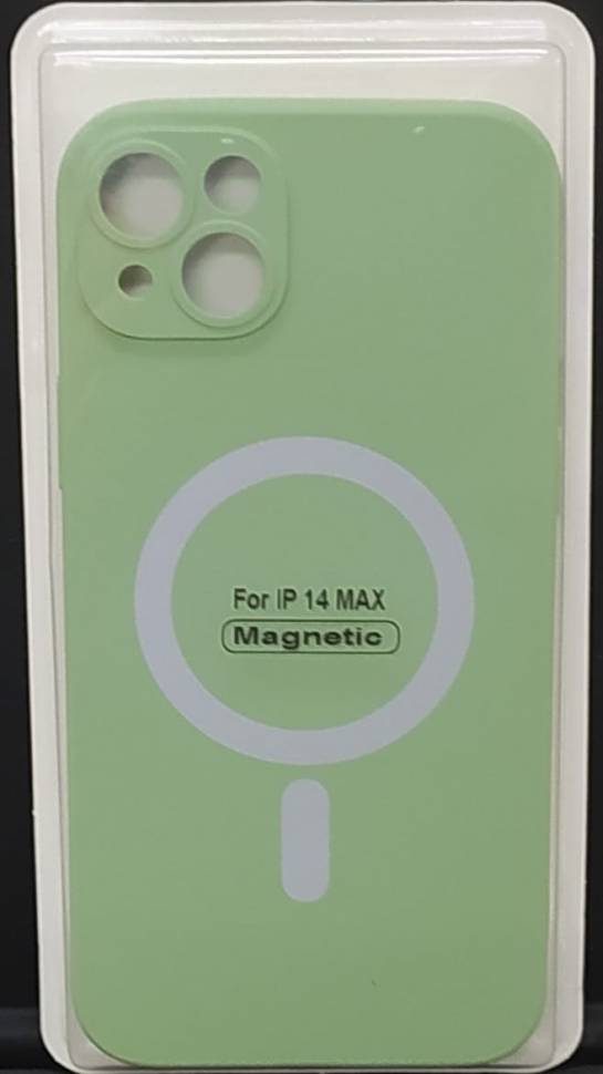

Накладка для iPhone 14 Max 6.7" Magsafe силикон зеленая, Зеленый
