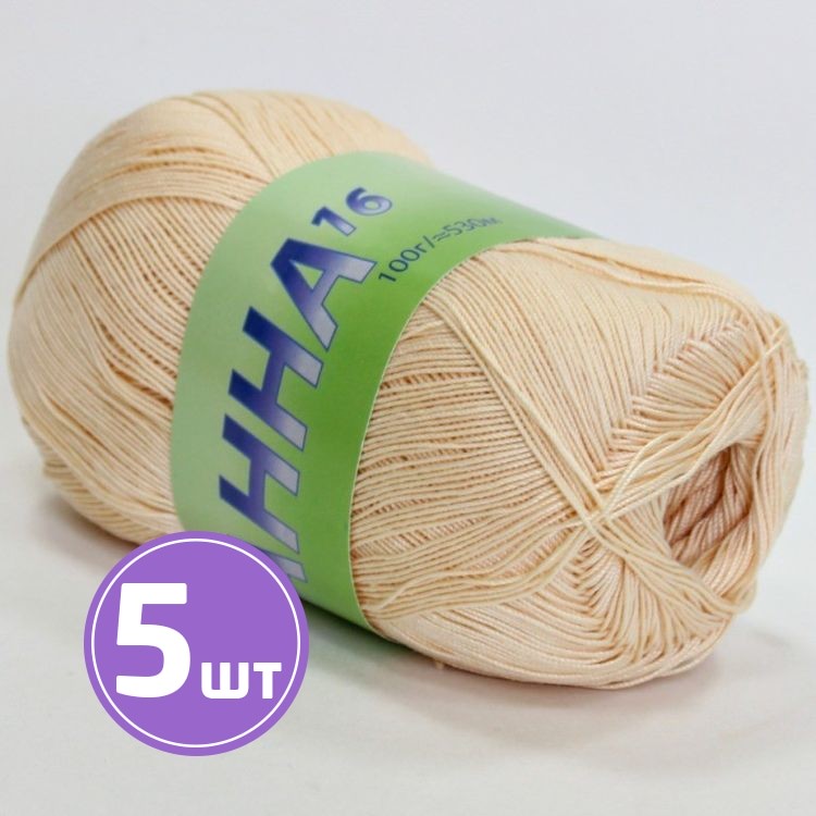 

Пряжа SEAM АННА 16 294 шампань 5 шт по 100 г, Бежевый