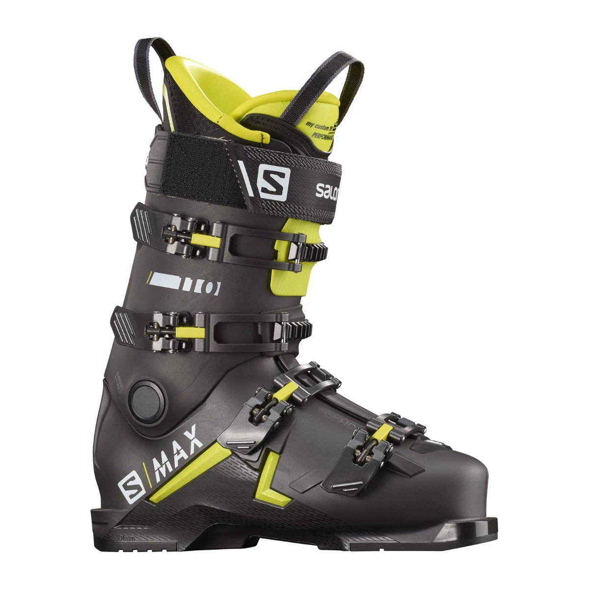 фото Горнолыжные ботинки salomon s/max 110 2021, belluga/acid green/white, 29-29,5 см