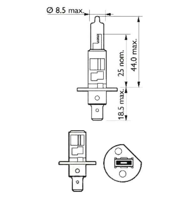 фото Лампа накаливания галогенная h1 basic 12v 55w p14 5s sct арт. 202631