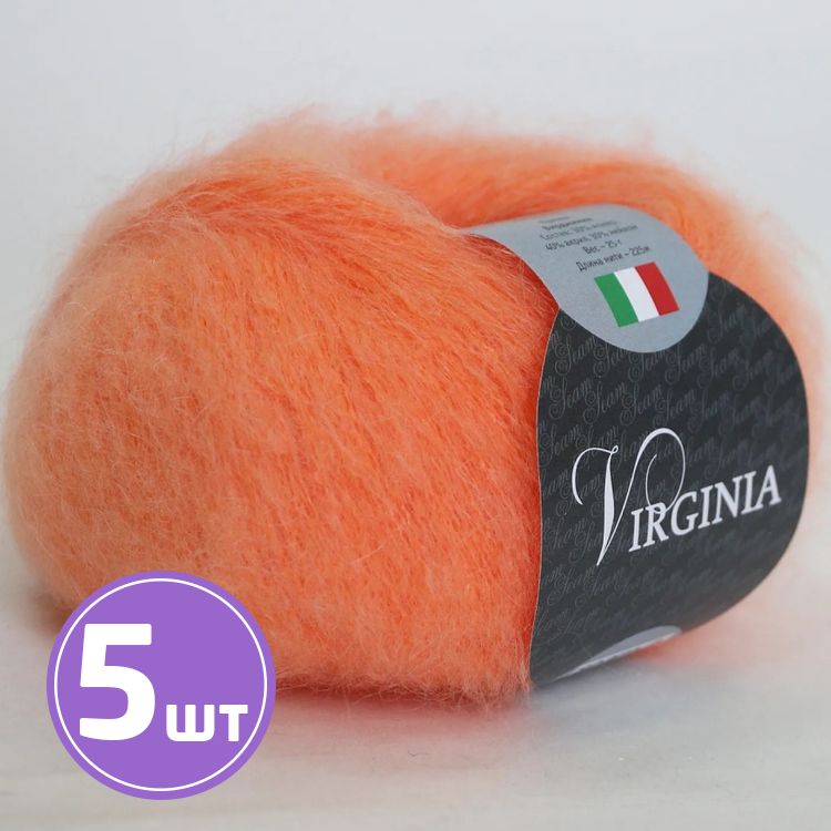 

Пряжа SEAM Virginia 40 персик 5 шт по 25 г, Розовый