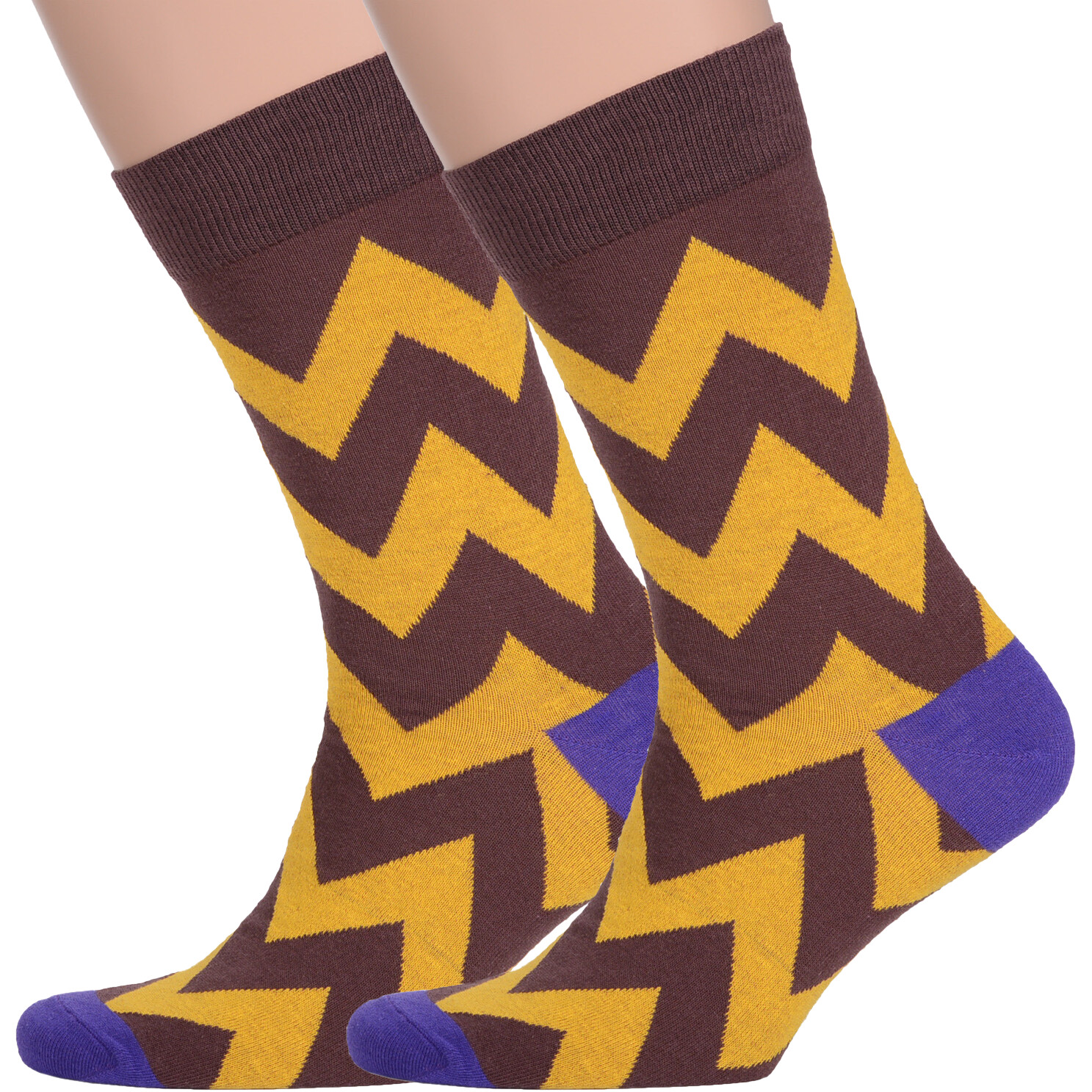 Комплект носков мужских Нева-Сокс 2-MAG-16 желтый; коричневый 27 2 пары