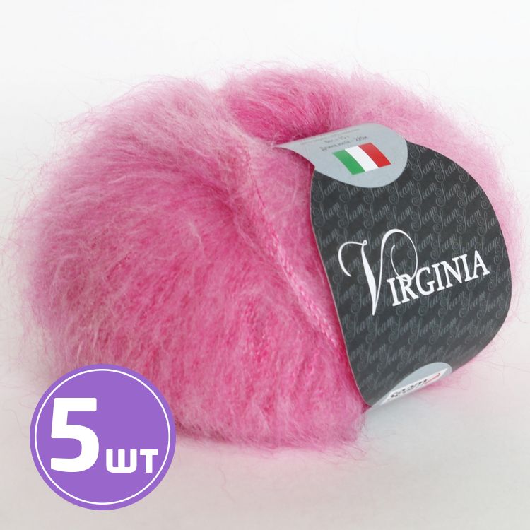 

Пряжа SEAM Virginia 32 яркий флокс 5 шт по 25 г, Розовый