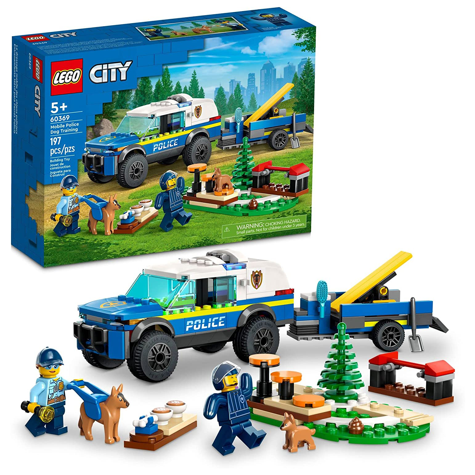 Конструктор LEGO City Дрессировка полицейской собаки на выезде, 197 деталей, 60369 день черной собаки