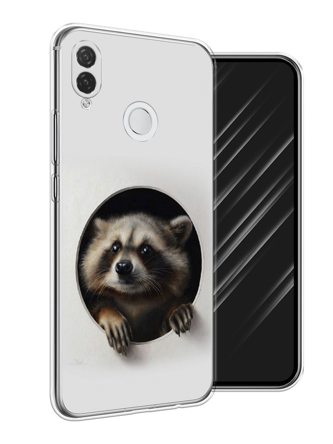 

Чехол Awog на Huawei P Smart Plus "Любопытный енот", Коричневый;черный;белый, 68250-1