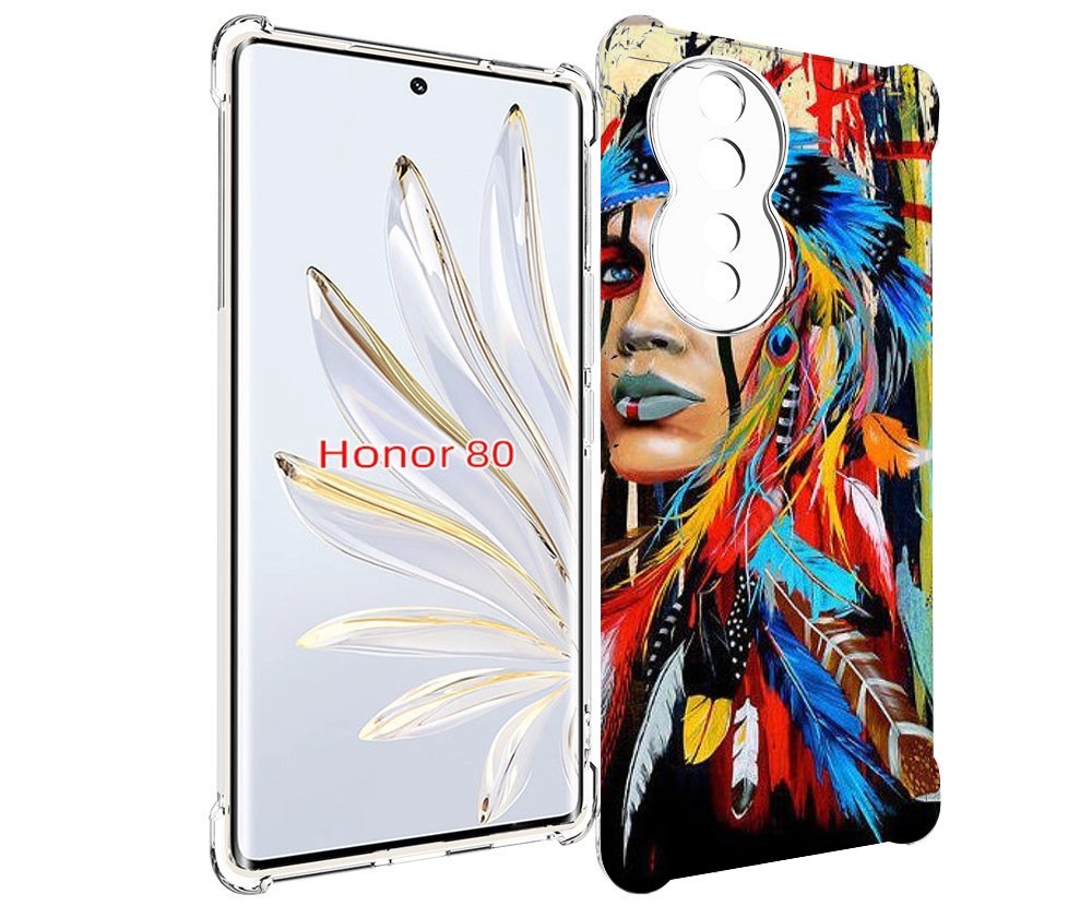 

Чехол MyPads индеец расписной для Honor 80, Прозрачный, Tocco