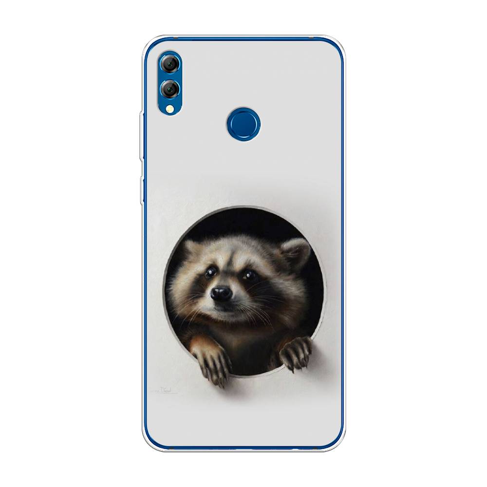 

Чехол Awog на Honor 8X Max "Любопытный енот", Коричневый;черный;белый, 66550-1